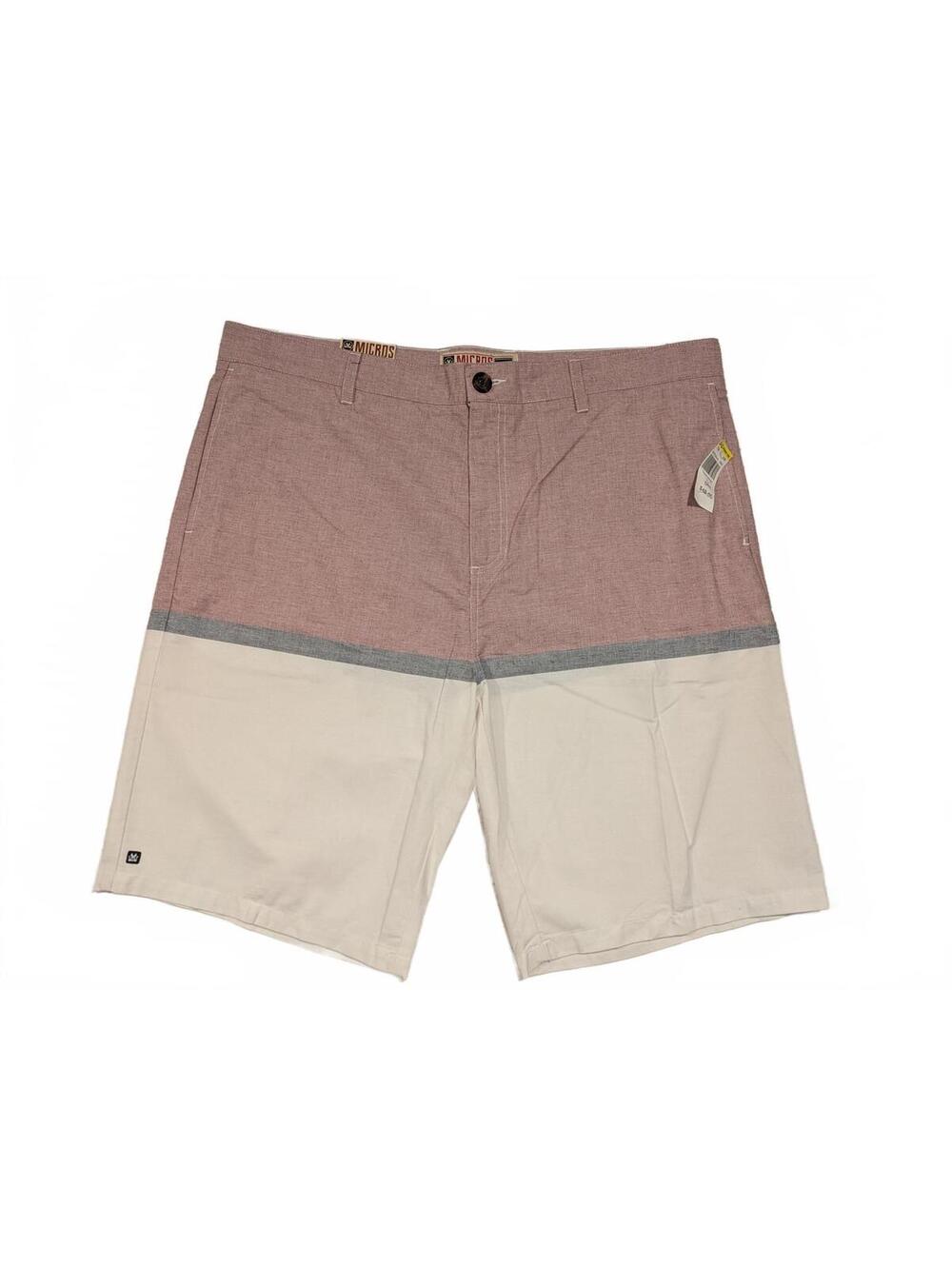 Micros Dill Red Navy Colorblock Chino Shorts Mens Size 38 40x10
